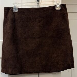 Elegant Brown Suede Skirt